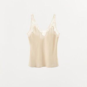 Zara lace silky camisole - size large